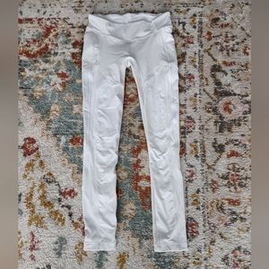 Lululemon V-waist Swift Speed White Leggings with Pockets